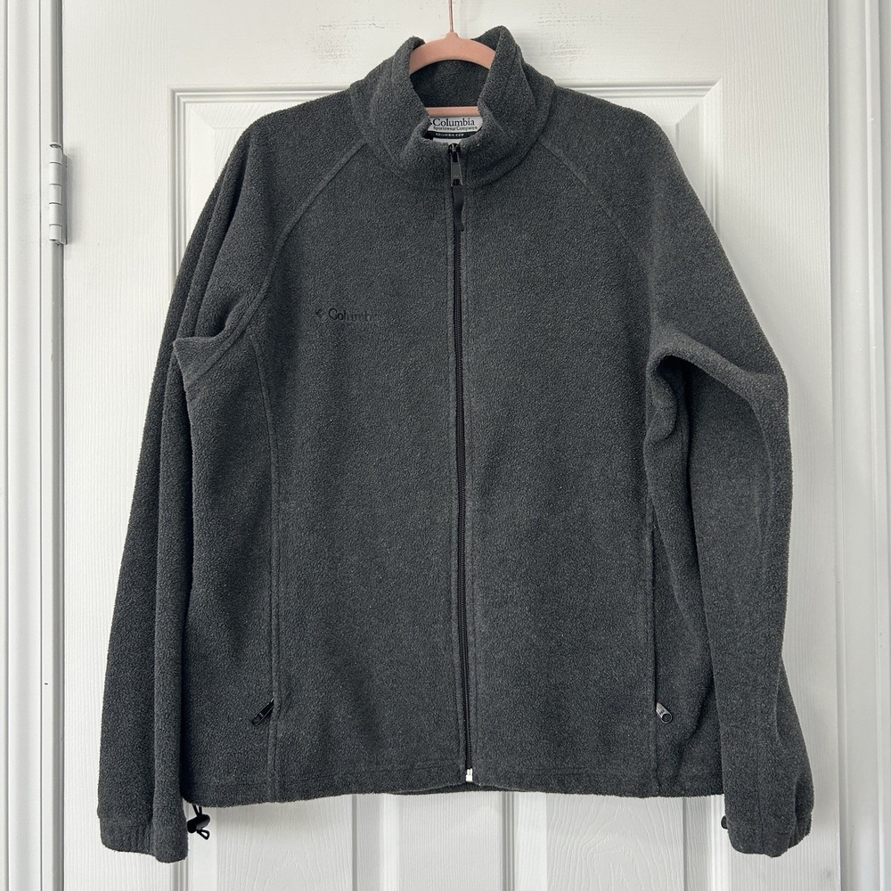 Columbia Women's Size XL Full Zip Long Sleeve Fleece Jacket Gray EUC Extra Large